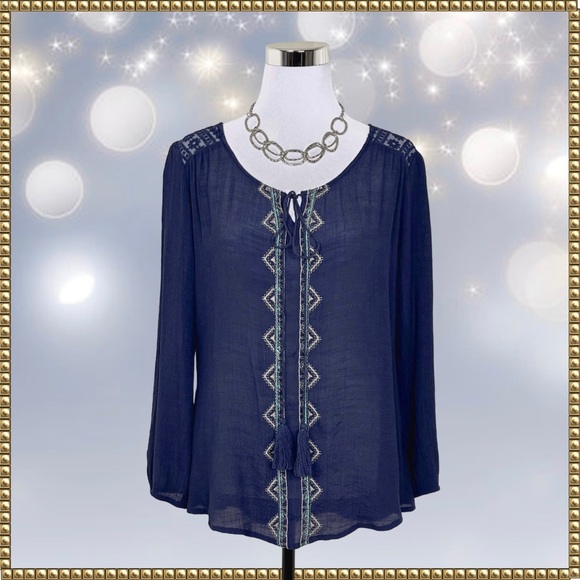 Mine Too Tops - Mine Too Boho Embroidered Lace Lightweight Tunic Top Size 1X
